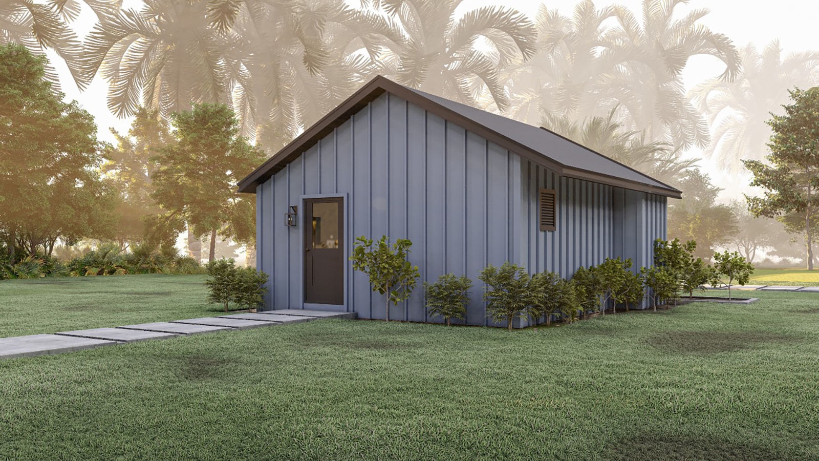 Model A 463 square foot ADU floor plan blueprint