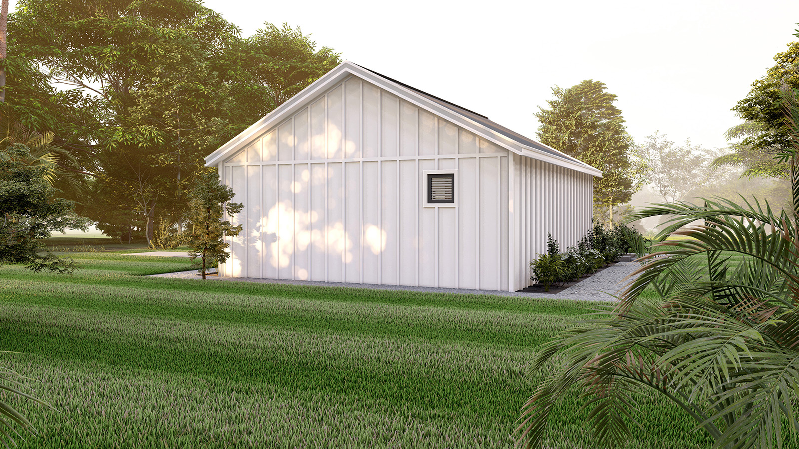 Custom Model B backyard secondary unit roof configuration design